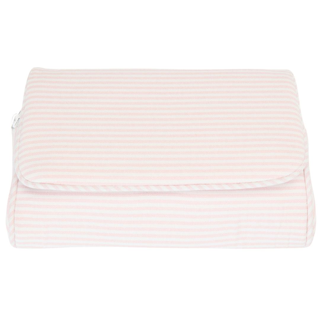 Pink Striped Makeup Bag