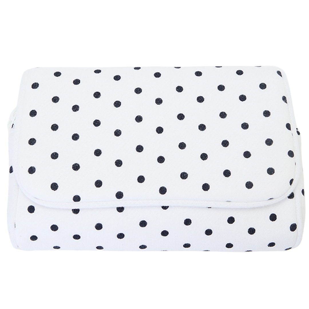White Polka Dot Makeup Bag